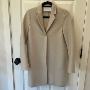 Harris Wharf London Off-white Pressed Wool Cocoon Coat